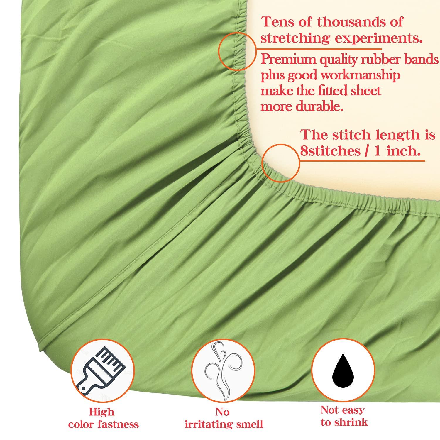 Cotton Home Depot California King 1 PC Fitted Sheet 600 Thread Count 100% Egyptian Queen White 1pc, 100% Long Staple Cotton Fitted Sheets, Bed Fitted Sheet fit Upto 18 inch Deep Pockets Sage Green