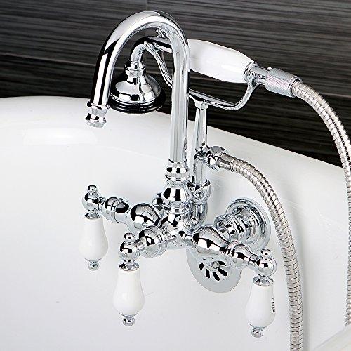 Kingston Brass Kingston Brass CC10T1 Vintage Leg Tub Filler with Hand Shower, 4-3/4-Inch, Polished Chrome