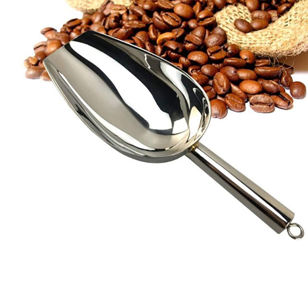 HouseHoo HouseHoo, Stainless Steel Freezer, Scooper for Food, Popcorn Sweet Candy, Mirror Finish Metal Ice Scoop for Kitche, 8 inches, Silver