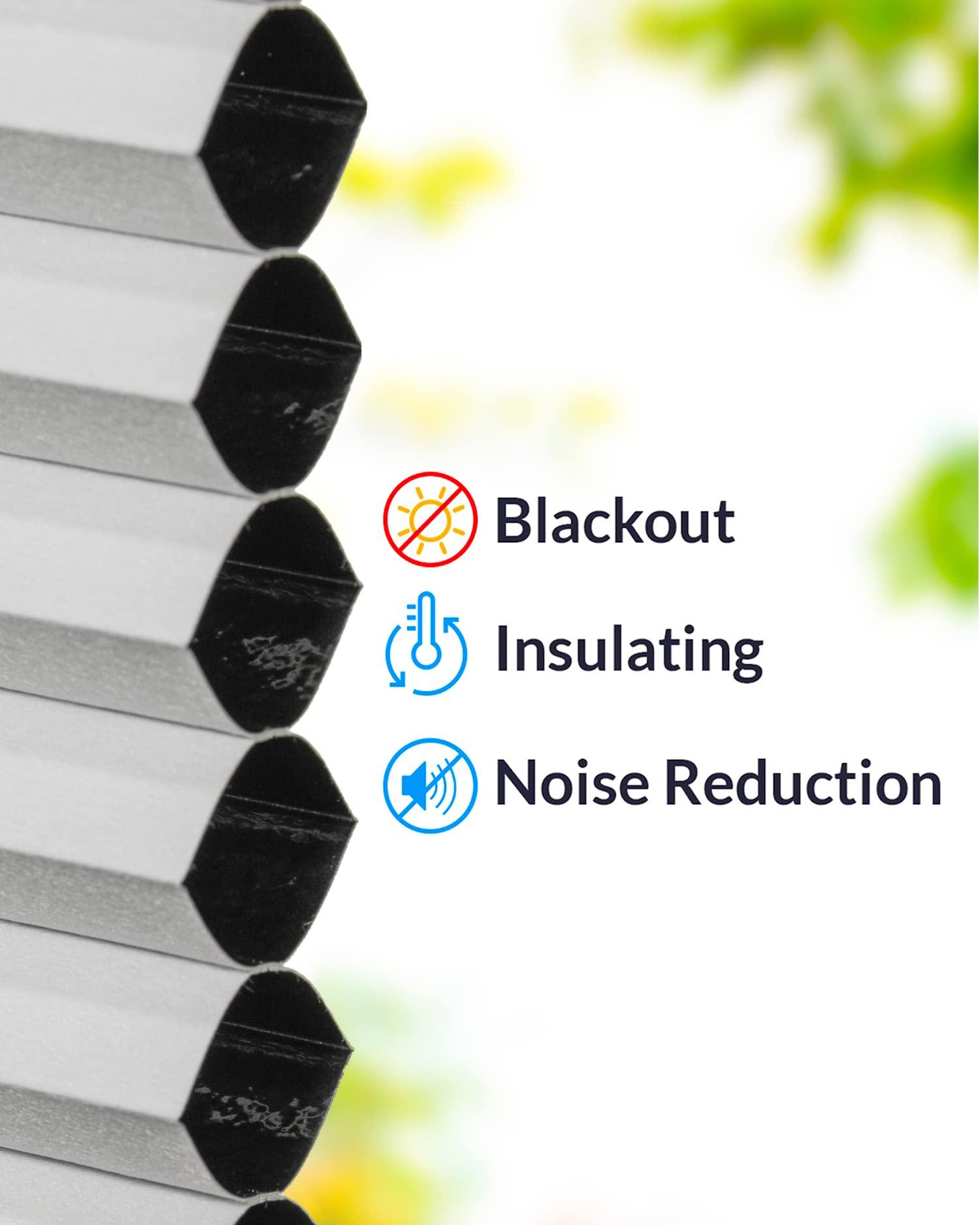 CHICOLOGY CHICOLOGY Cellular Shades, Top Down Bottom Up Shades, Blinds for Windows, Window Shades for Home, Door Blinds, Window Coverings, Cellular Blinds,Simply White - Blackout, 24.5" W x 48" H