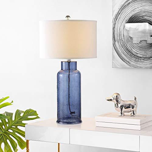 Safavieh SAFAVIEH Lighting Collection Glass Bottle Blue 30-inch Bedroom Living Room Home Office Desk Nightstand Table Lamp Set of 2 (LED Bulbs Included)