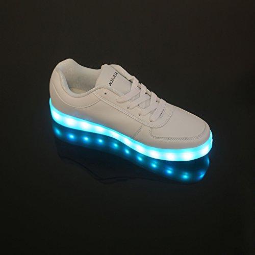 ACEVER ACEVER USB Charging Shoes Women\'s LED Shoes LED Sneakers Valentine\'s Day Prom Party Cosplay (US85/EU39/UK6.5/CHN41 for Women)