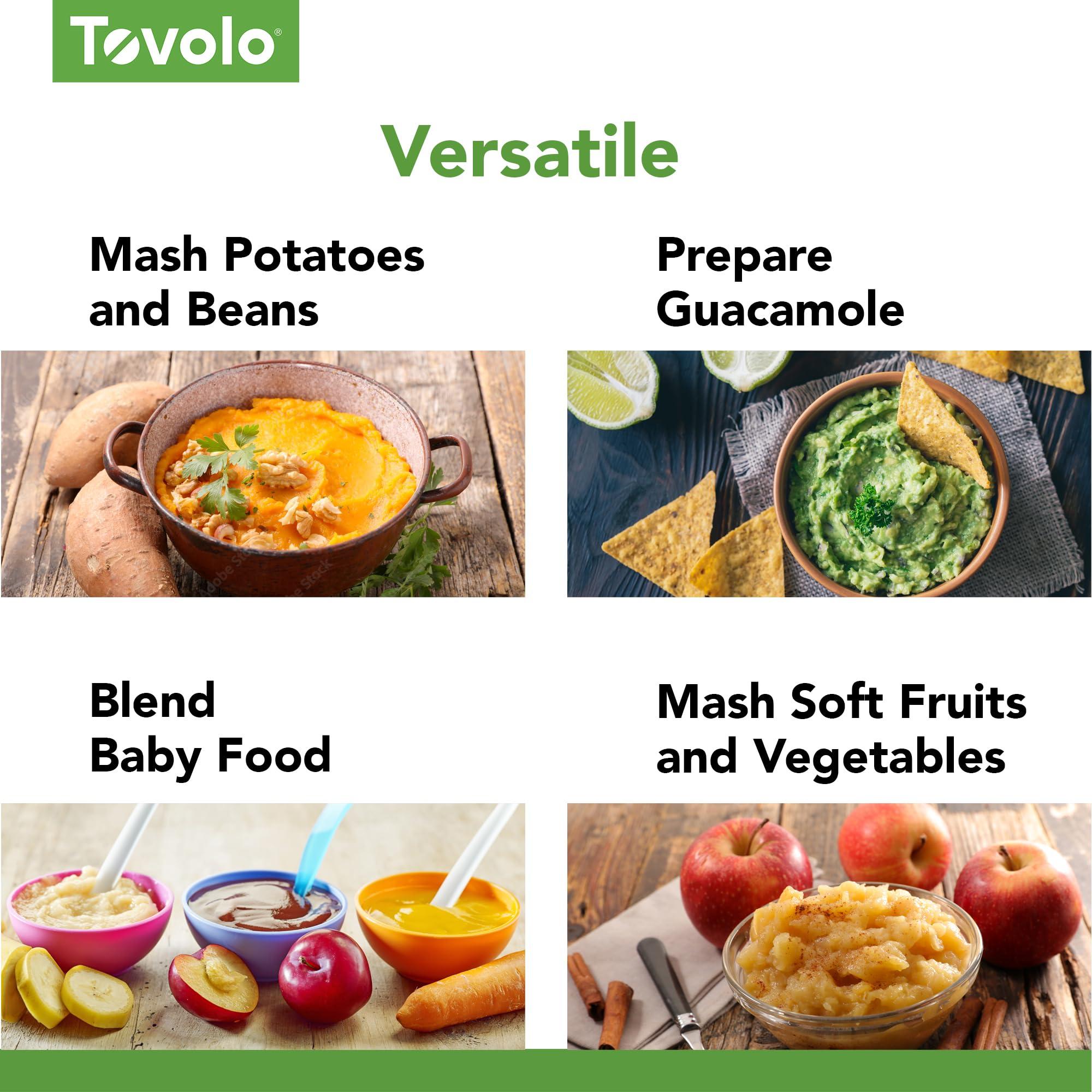 Tovolo Tovolo Silicone Potato, Stainless Steel Handle & Core, Food Mashers Kitchen Utensil, Vegetable Ricer & Avocado Blender, Scratch Heat-Resistant, Charcoal
