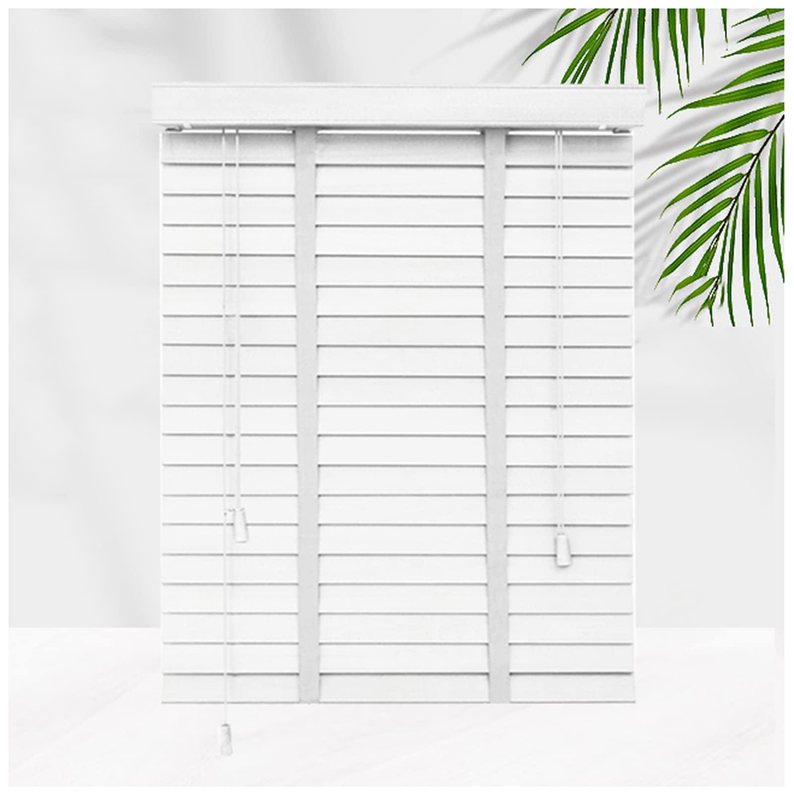 Xrdbfd Xrdbfd Blackout Venetian Blinds, Solid Wood Window Blinds, White Wooden Venetian Shades, Thermal Insulated Blinds for Home/Office/Living Room,WxH-80x160cm/31.5 * 63in