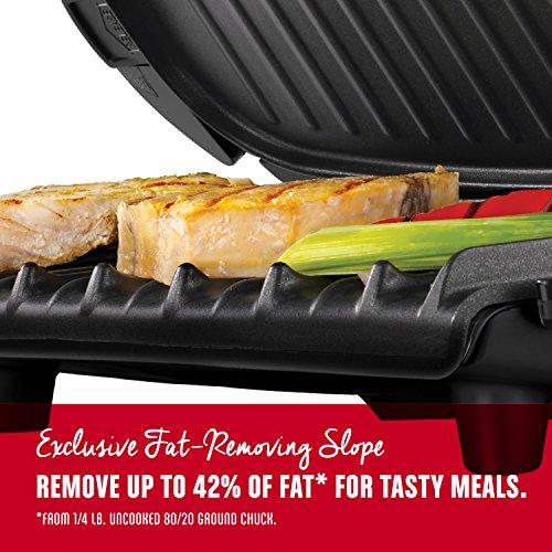 George Foreman George Foreman 5-Serving Removable Plate Electric Indoor Grill and Panini Press, Red, GRP0004R, 17.2 x 12.1 x 6.2 inches
