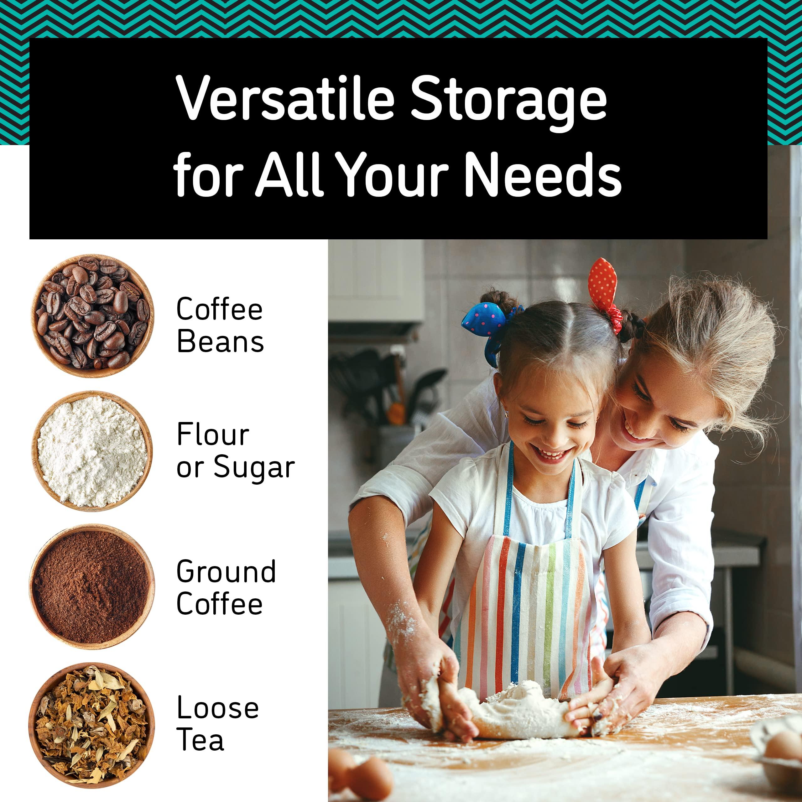 Coffee Gator Coffee Gator Stainless Steel Canister - Small 11oz, Silver Coffee Grounds and Beans Container with Date-Tracker, CO2-Release Valve, and Measuring Scoop - Ideal Coffee Lovers Gifts for Her