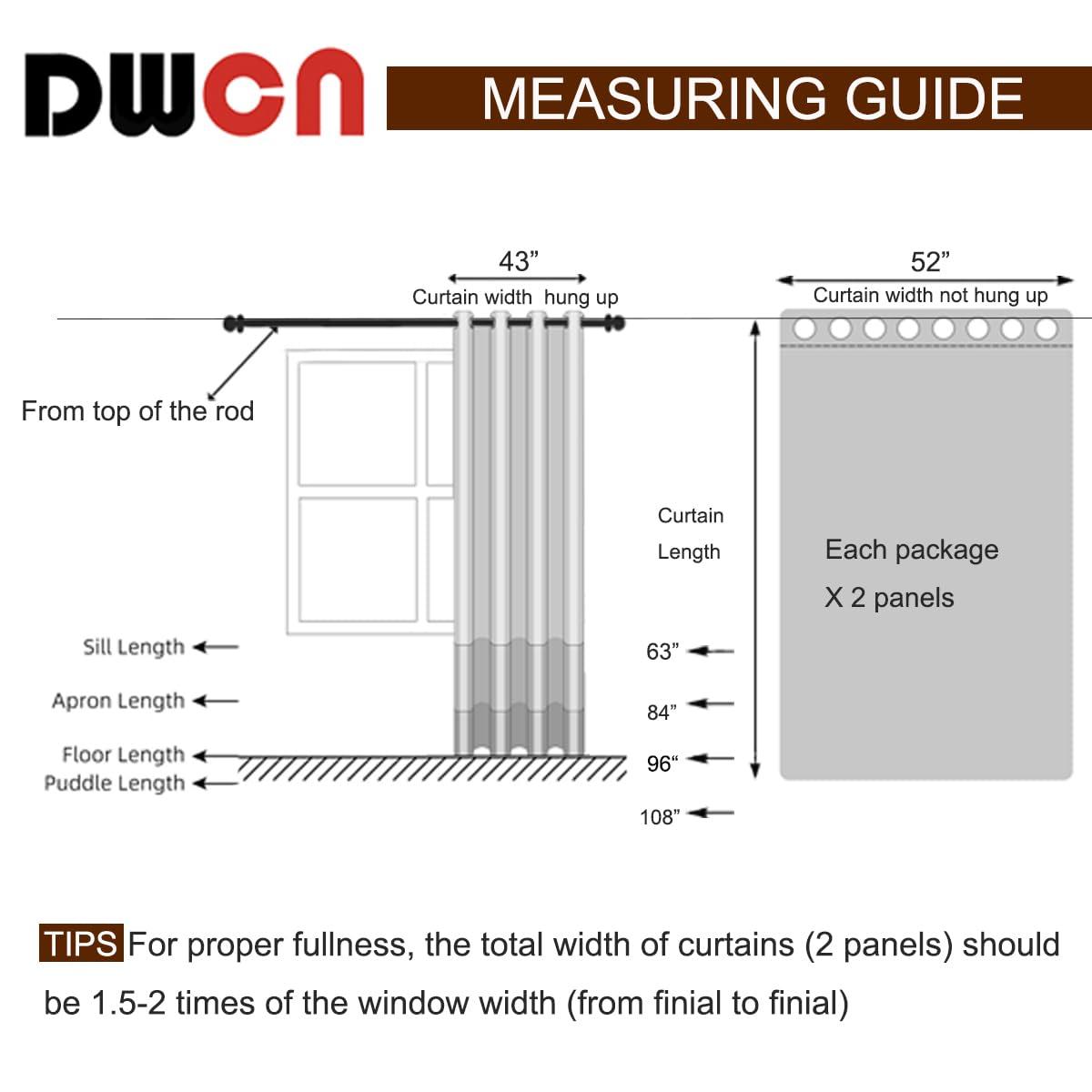 DWCN DWCN Ombre Faux Linen Sheer Curtains - Semi Voile Gradient Grommet Top Curtains for Bedroom and Living Room, 52 x 108 Inches Long, Set of 2 Window Curtain Panels, Black