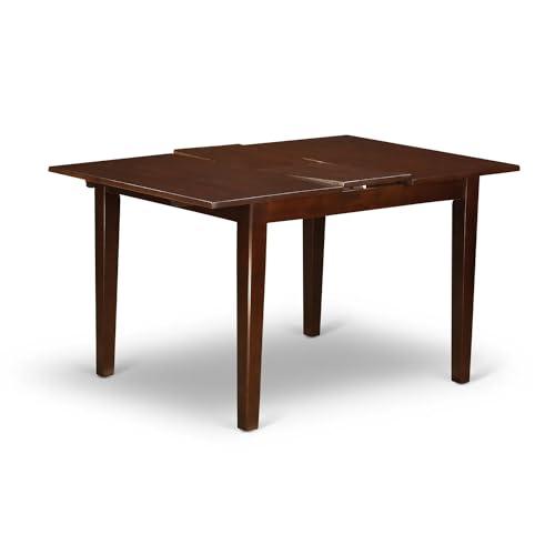 East West Furniture East West Furniture MLDA5-MAH-24 5-Piece Dinette Set Consists of a Rectangle Dining Table with Butterfly Leaf and 4 Black Polyester Fabric Padded Chairs, 36x54 Inch, Mahogany