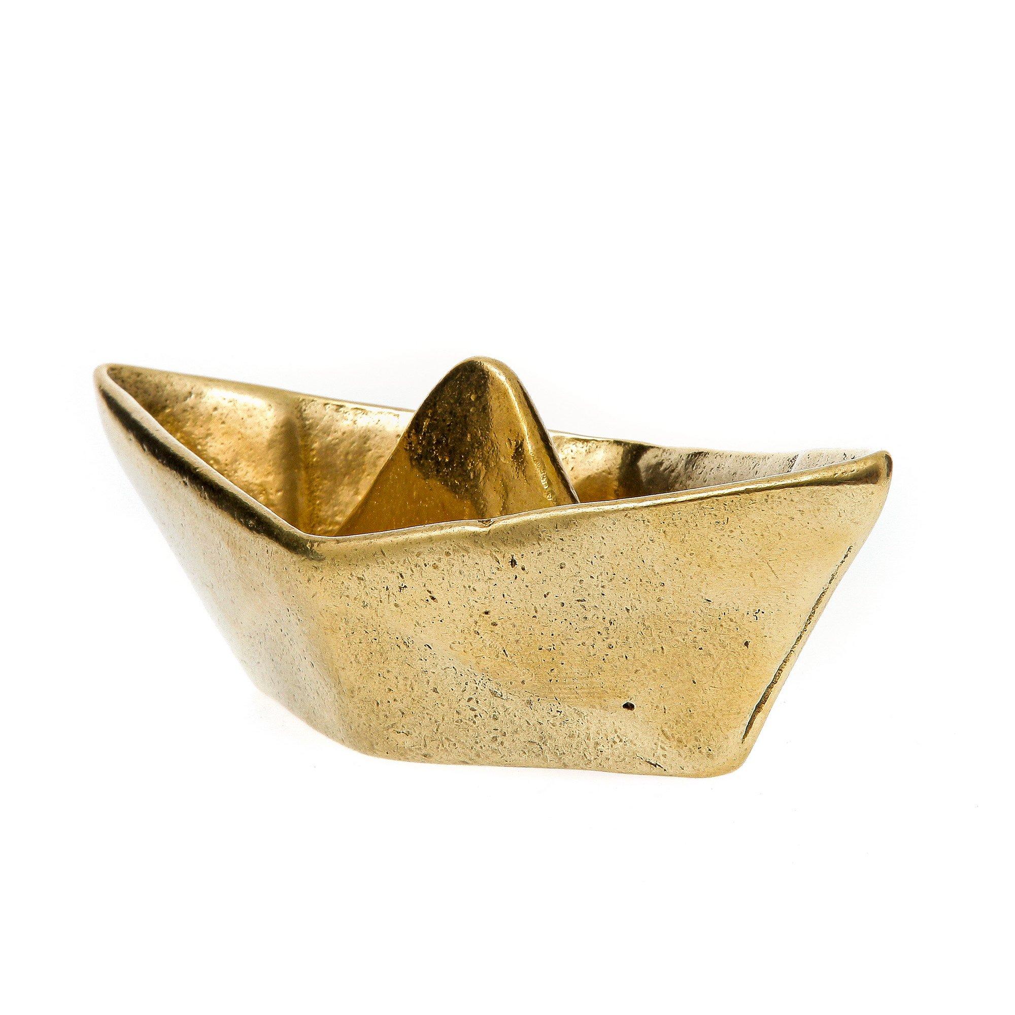 EliteCrafters Handmade Solid Brass Metal, Boat Decorative Ornament, Extra Large Size - Length 24cm (9.4\")