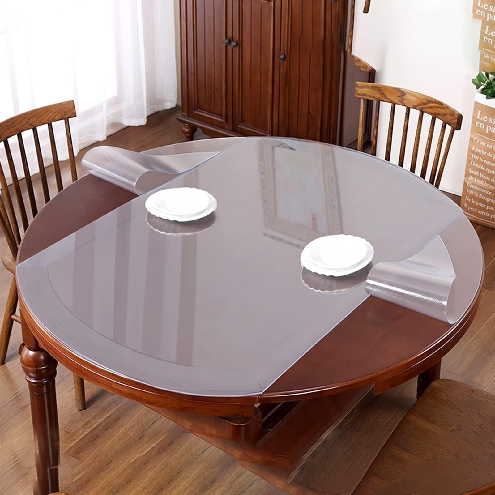 CL-ZZZ Round Tablecover Clear Plastic Tablecloth 2mm Vinyl Table Protector/Outdoor Table Covers Waterproof/Coffee Table Cloth Circular - 110/130/150cm Customizable (Size : Dia.59 Inches/Diameter 150cm)