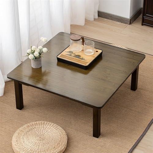 Obriskus Obriskus Small Coffee Table, Square Japanese Floor Table, Short Table Low Table for Sitting on The Floor Small Desk Floor Table for Dining, Drawing, Reading and Writing(24\" D x 24\" W x 12.6\" H)