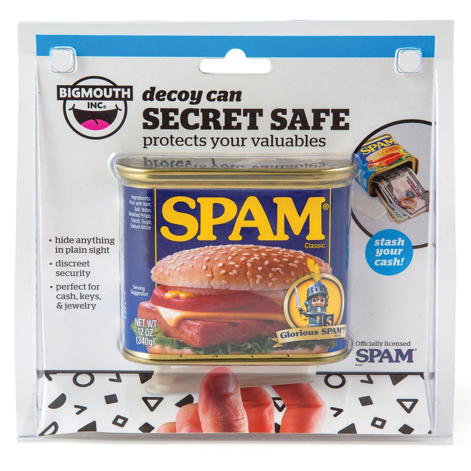 BigMouth Inc BigMouth Inc Fake SPAM Can Diversion Safe - Hidden Safe for Money Stash - Secret Compartment and Hidden Storage Fun Gag Gift Prank & Book Safe Alternative - 3\"x3\"x4.5\"