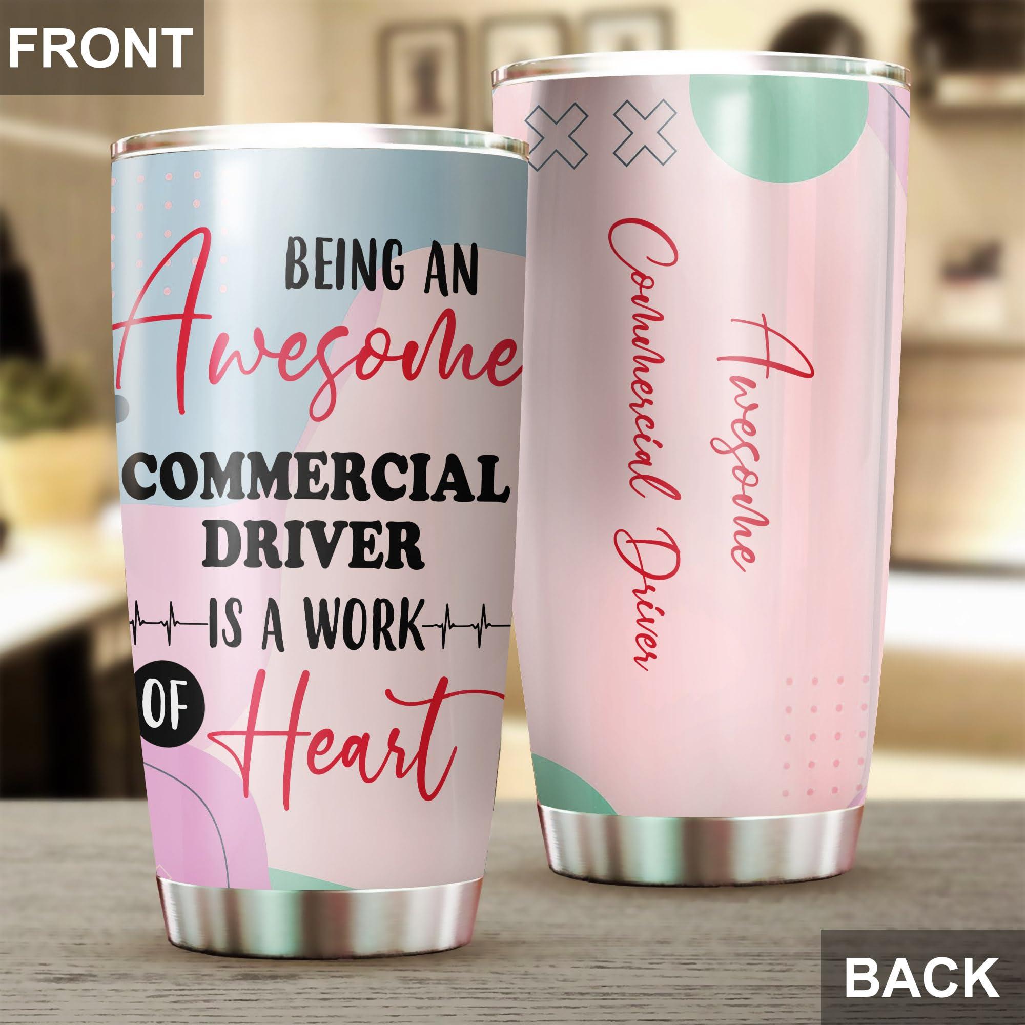 MEDROC MEDROC Awesome Commercial Driver Tumbler Stainless Steel 20oz, Funny Commercial Driver Gifts Bulk For Birthday Christmas, Office Gifts For Men Women Work Friend Coworker Driking Coffee Cup