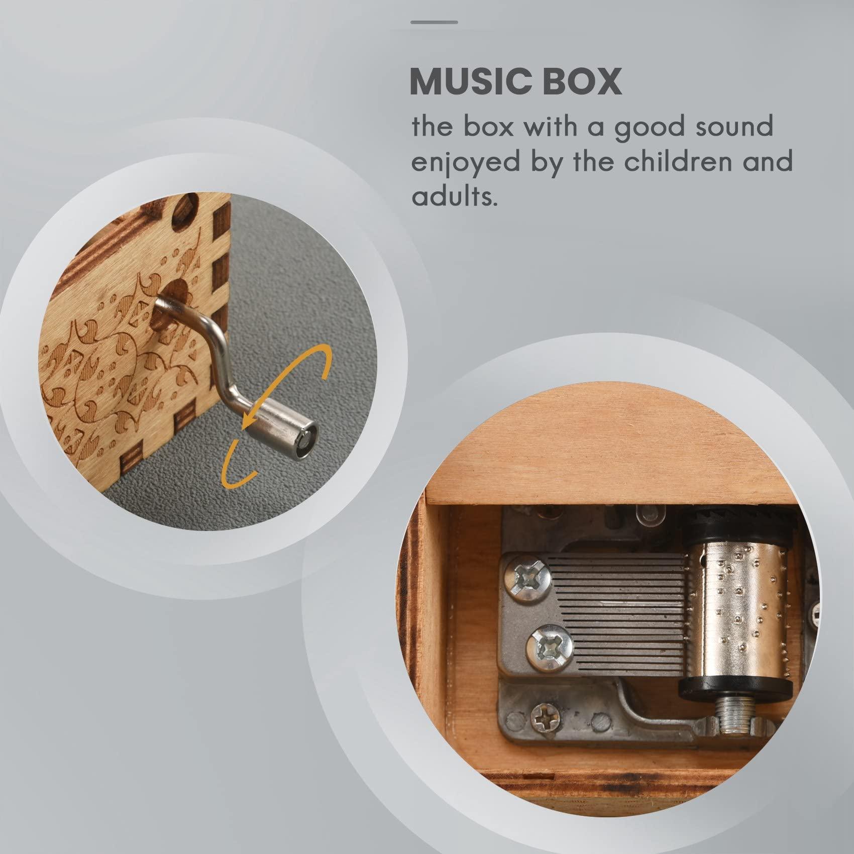 UYUME UYUME Music Box, Wood Music Boxes, Vintage Wooden Sunshine Musical Box Gifts for Birthday/Christmas/Valentine\'s Day