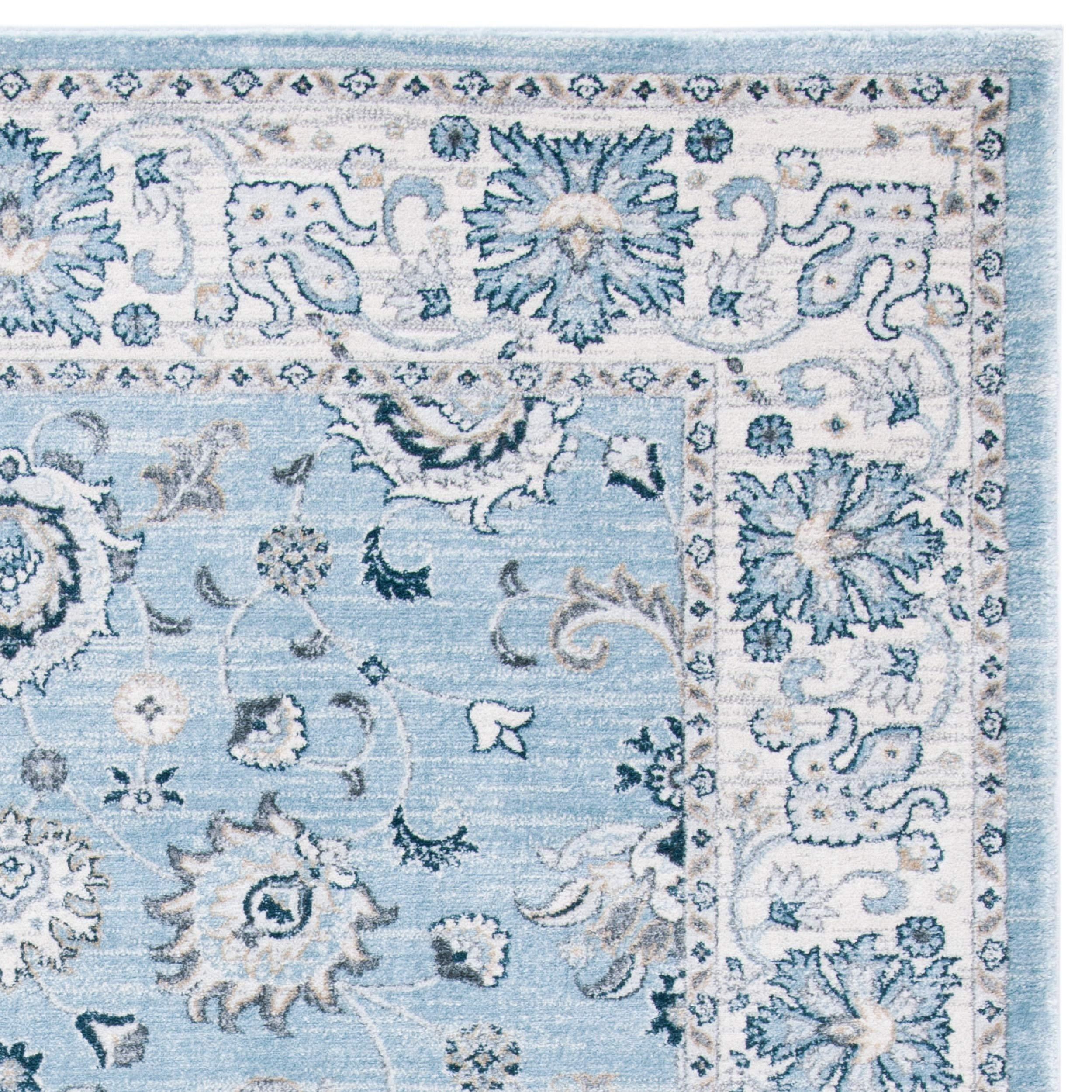 Safavieh SAFAVIEH Isabella Collection Area Rug - 8' x 10', Light Blue & Cream, Oriental Design, Non-Shedding & Easy Care, Ideal for High Traffic Areas in Living Room, Bedroom (ISA940M)