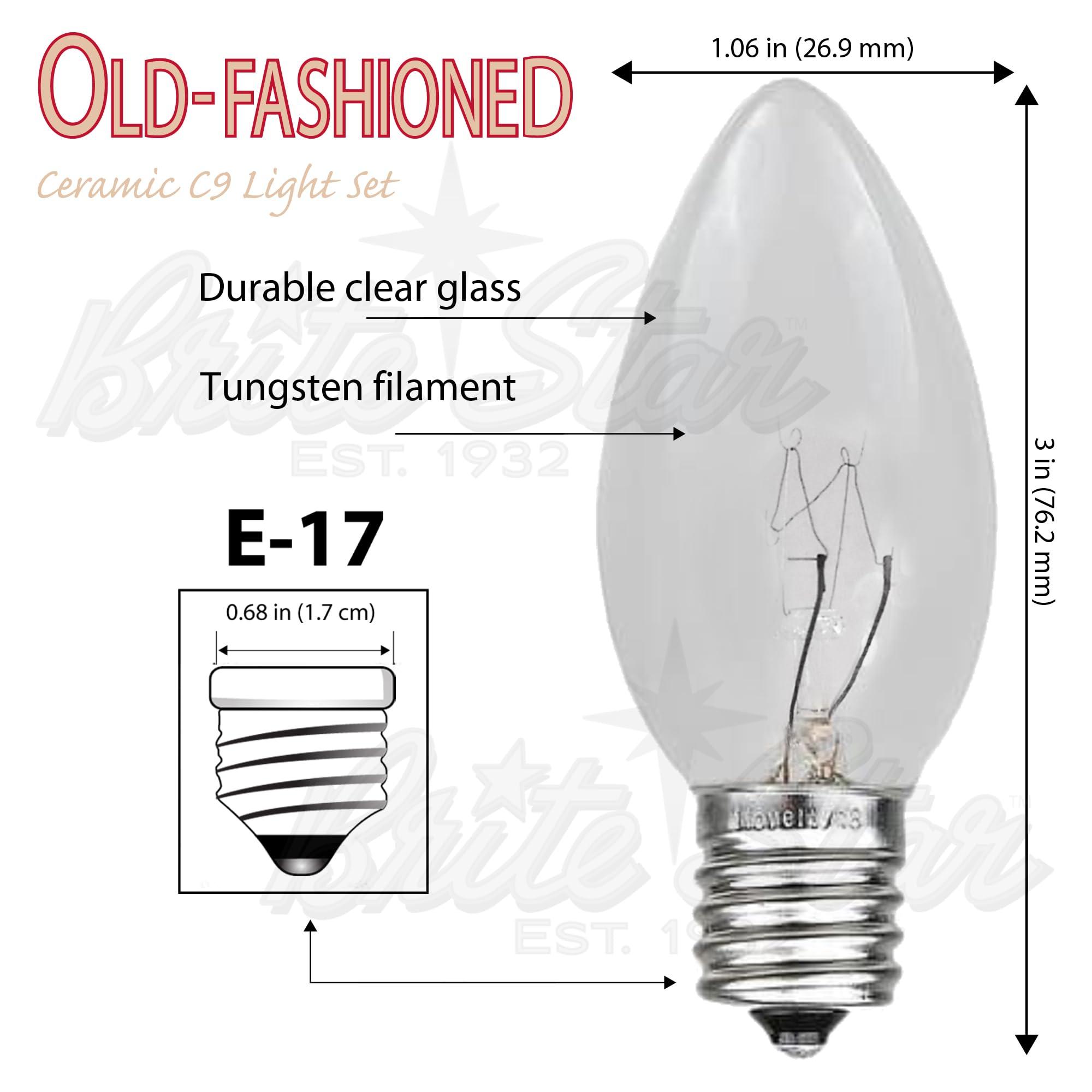 Brite Star Brite Star Vintage Christmas String Lights Multi C7 25 Feet - Old-Fashioned Bulbs Perfect for Christmas - Patriotic Decorations, Indoor and Outdoor Use.