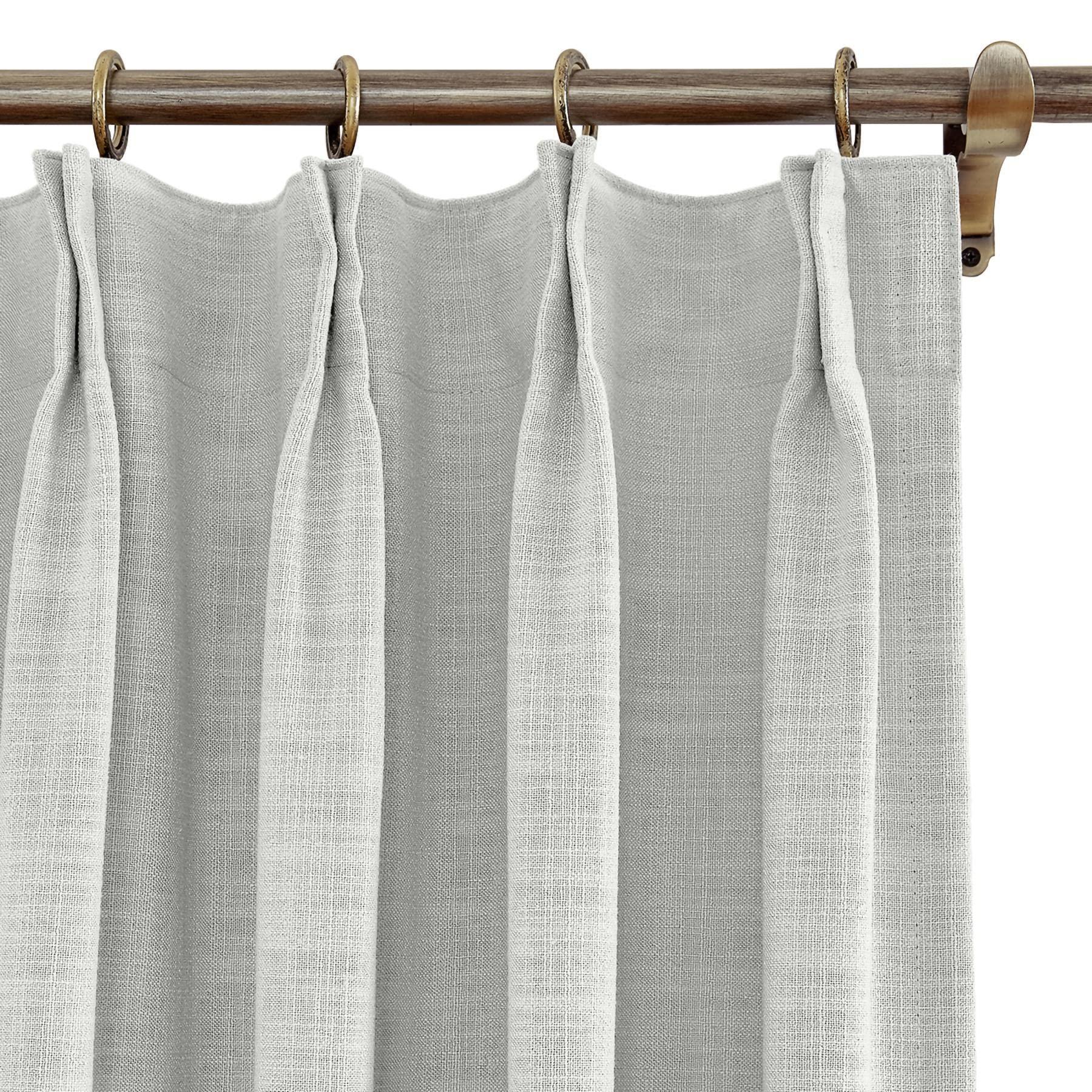 Frelement Frelement Extra Wide Breathable Faux Linen Curtains Noise Reduction Pinch Pleat Drapes for Bedroom, Patio Door, Sand White, 120" W x 84" L, 1 Panel