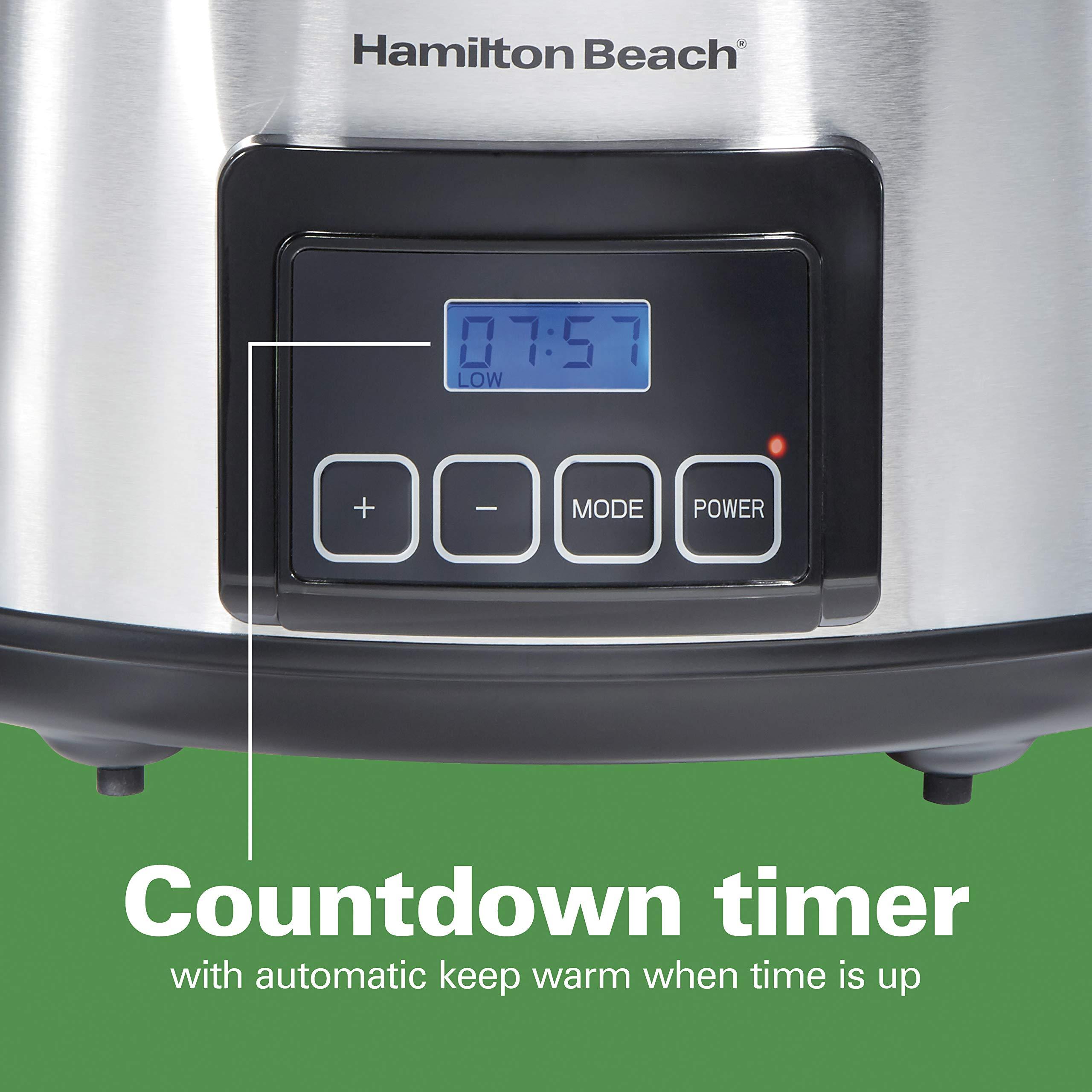 Hamilton Beach Hamilton Beach Portable 6-Quart Stay or Go Programmable Slow Cooker with Lid Lock, Stainless Steel (33561), 6 quarts