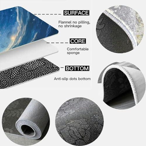 ZaCosy Round Rug 4ft Circle Area Rug Depiction a Space Explorer Standing Alone a Foreign Planet observing Carpet Washable Small Round Rugs for Bedroom Aesthetic Bathroom Laundry Living Room Kitchen Outdoor