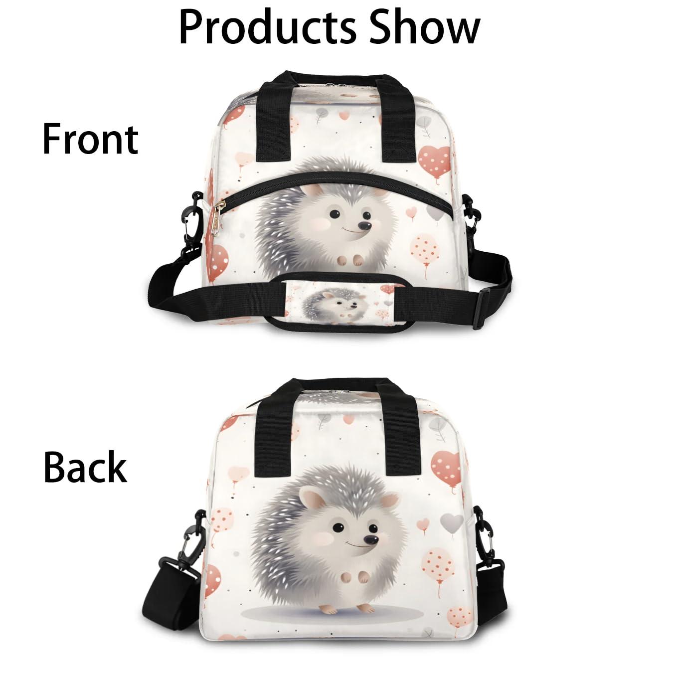Sabokido Sabokido Cute Hedgehog Heart Insulated Lunch Bag for Women, Reusable Lunch Box with Adjustable Shoulder Strap Leakproof Adults Lunch Tote Bags for Work Travel Picnic Camping