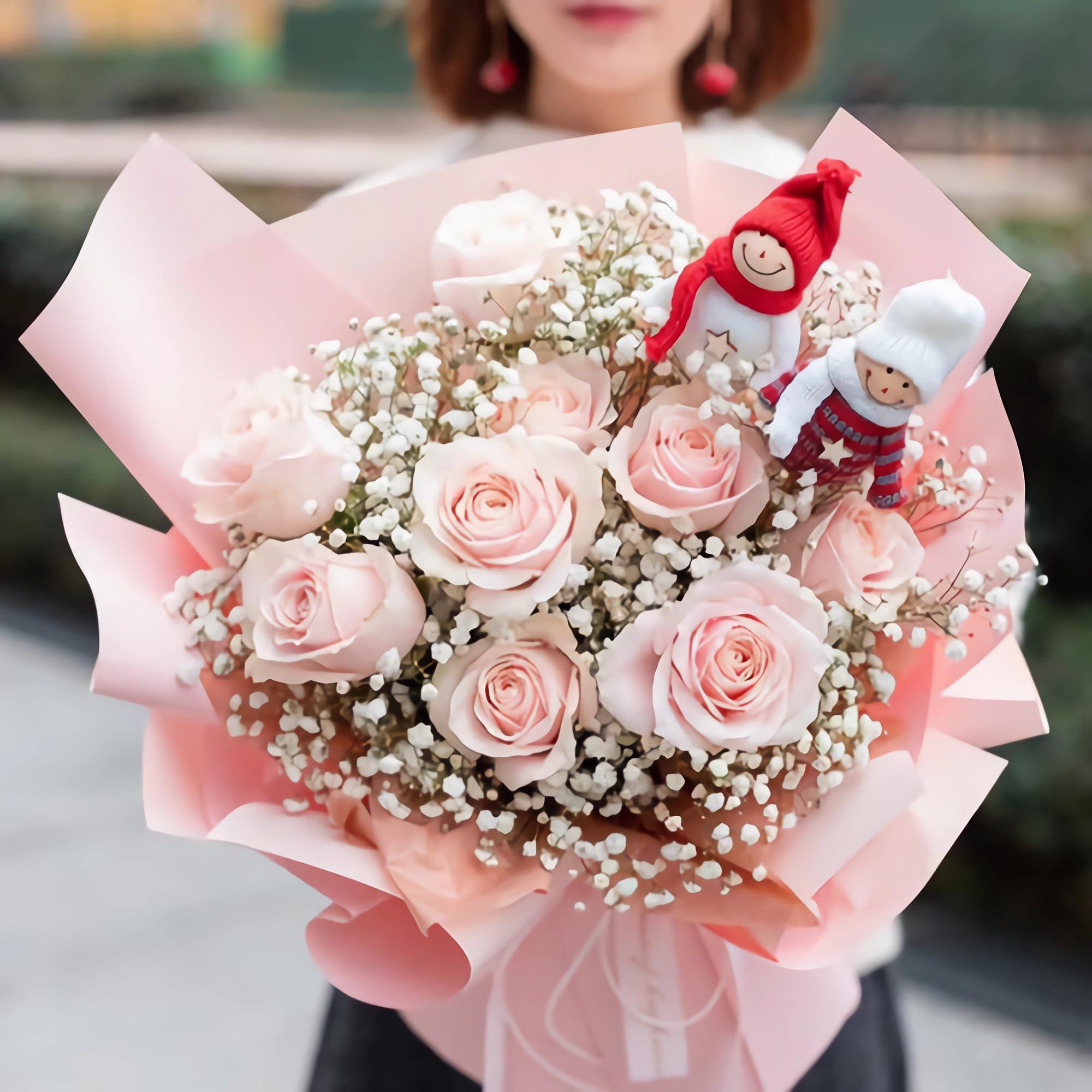 BLEUM CADE BLEUM CADE 36Pcs Artificial Flowers Fake Roses with Stems, Pink Boxed Foam Roses for DIY Bouquets Centerpieces Wedding Party Arrangement Bridal Shower Decor