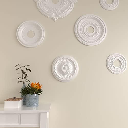 Ekena Millwork Ekena Millwork CM12FLCBC Flower Spiral Ceiling Medallion, 12 1/4\"OD x 2 1/4\"P (Fits Canopies up to 2\"), Hand-Painted Cloud Burst Crackle