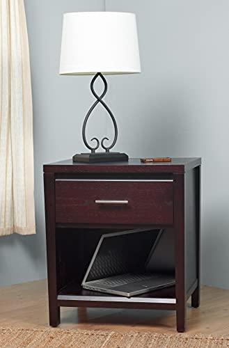 Modus Furniture Modus Furniture Solid Wood Nightstand, 1-Drawer, Nevis - Espresso