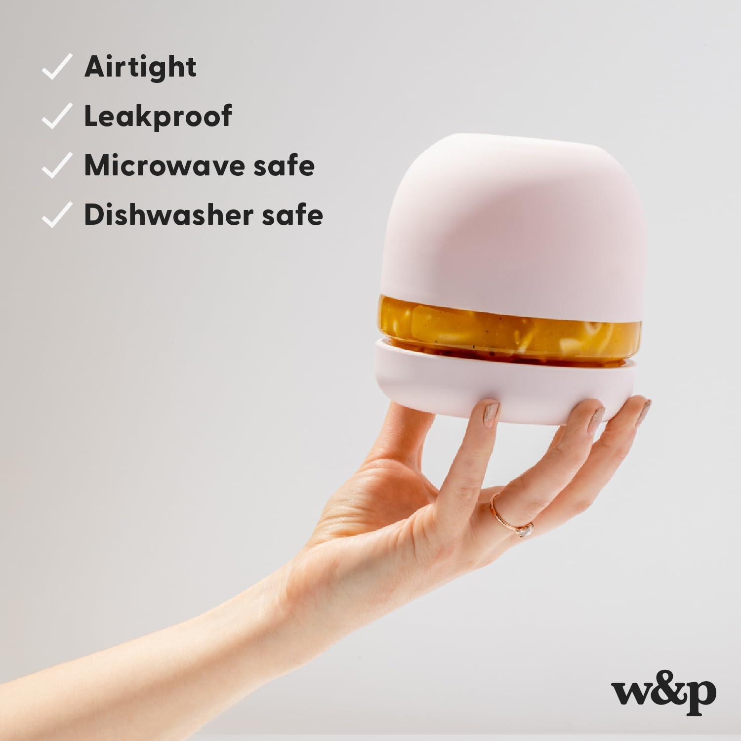 W&P W&P Porter Seal Tight Glass Food Storage Container with Lid, Terrazzo Cream 16oz, Leak & Spill Proof Meal Prep Container, Microwave & Dishwasher Safe, Borosilicate Glass