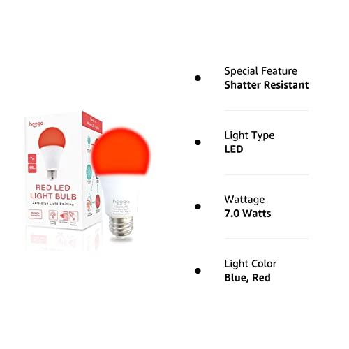 hooga hooga Sleep Light Bulb, Blue Light Blocking Red Night Light. 625nm Red Bulb for Healthy Sleep. Baby Nursery Light. 7W LED, 45W Replacement Single