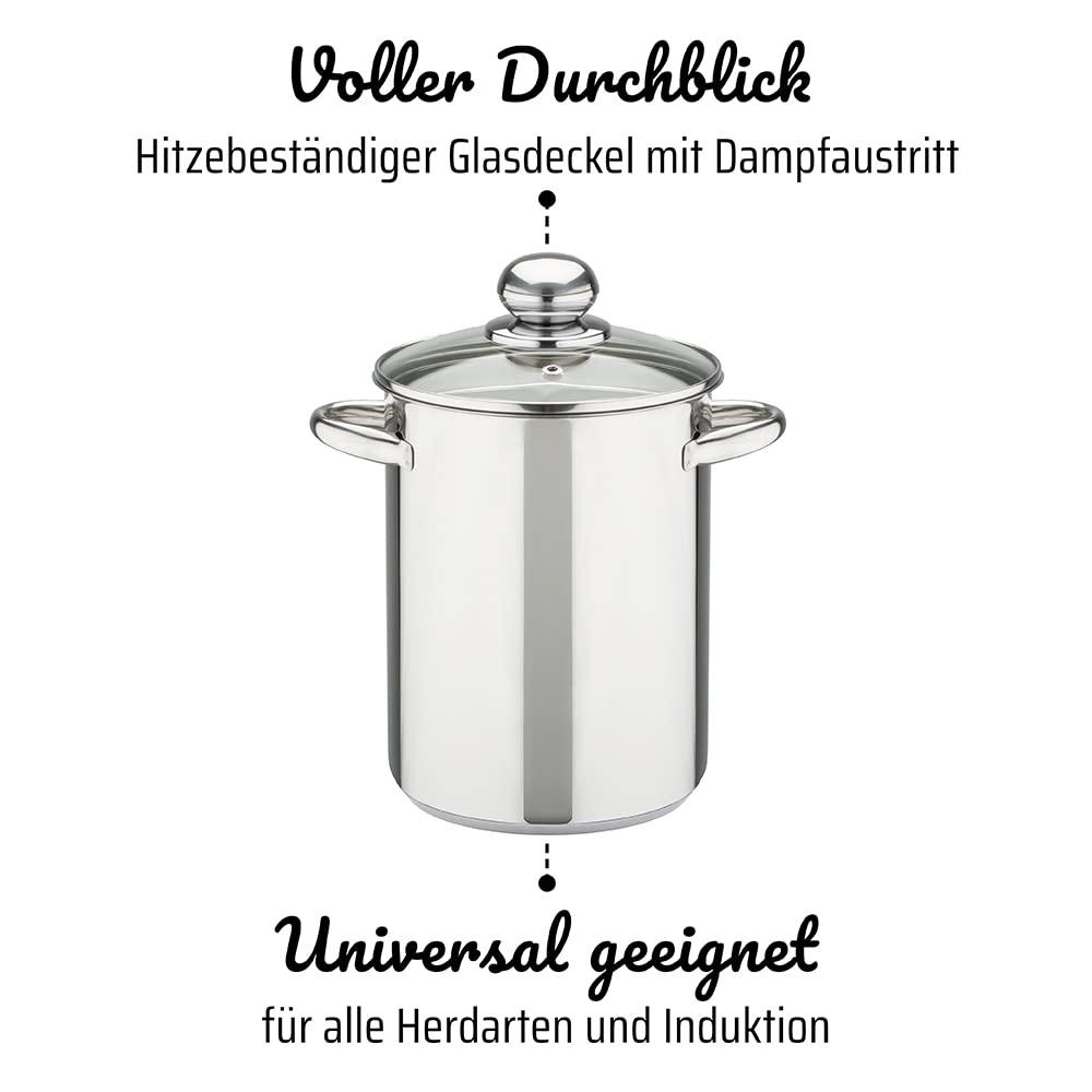 GSW GSW Stahlwaren GmbH Spaghetti Pot with Insert, Silver, 16 x 21 cm, 4.2 Litre