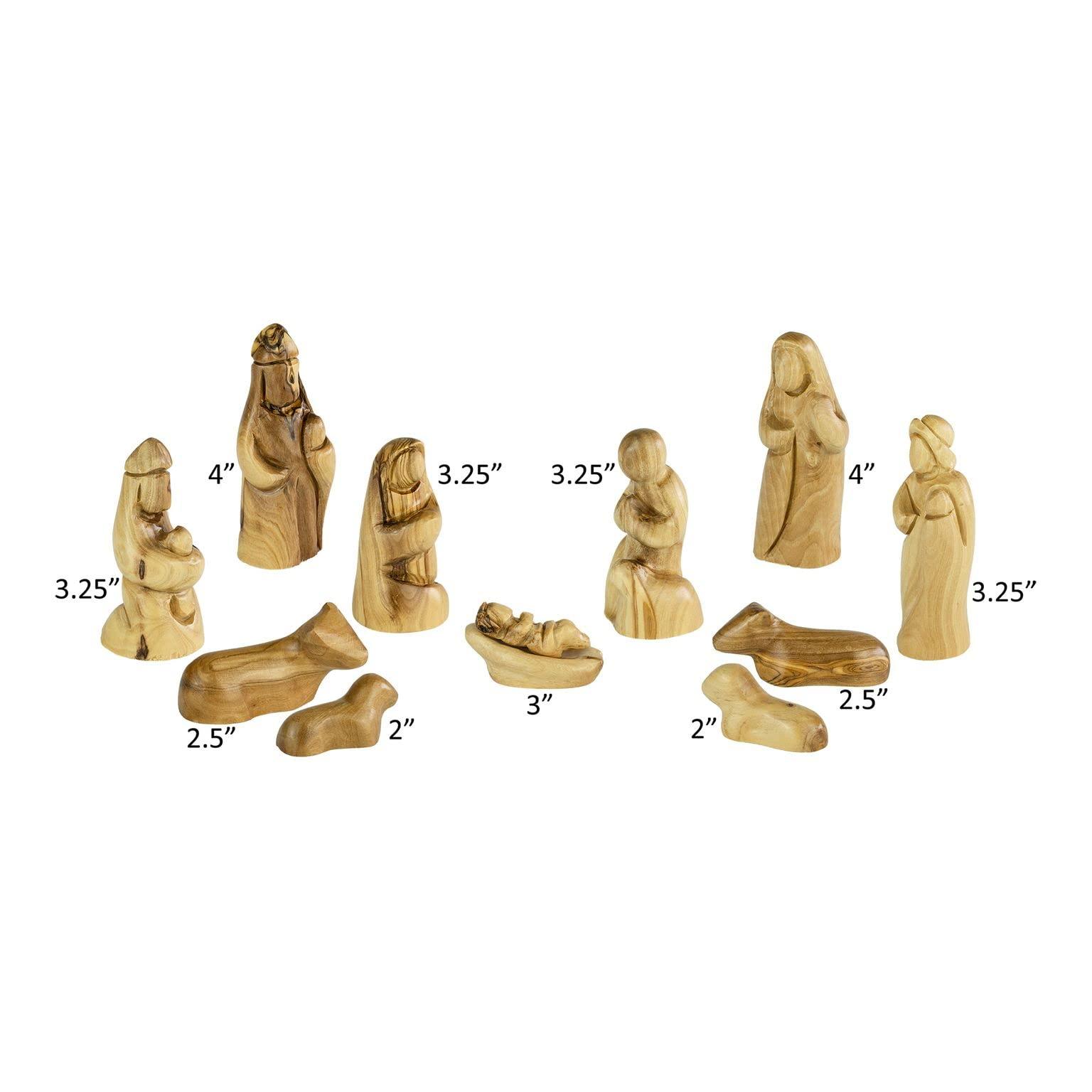 TREE OF LIFE REV. 22:14 Olive Wood Nativity Set from Bethlehem - Intricately Hand Carved Wooden Nativity Set from the Holy Land with Medium-Sized Stable, Manger & Figurines - Wood Nativity Scene Indoor Use for Christmas