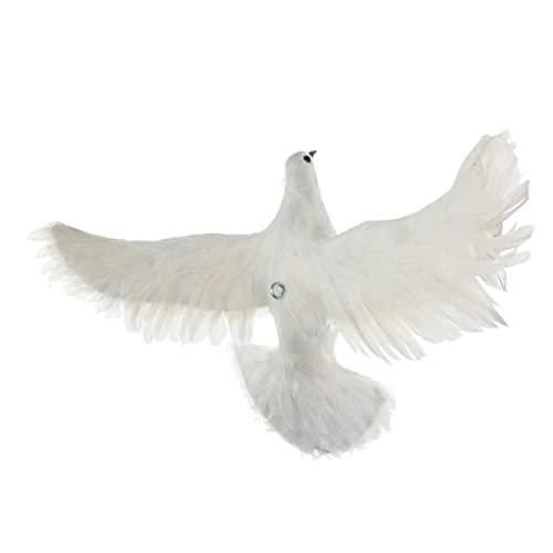 Baoblaze Baoblaze 1x Artificial Feathered Pigeon Decoy Bird Garden Decor, 4 White Flying