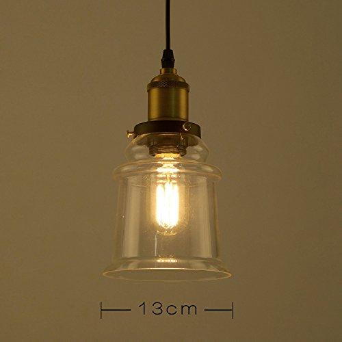 Kiven Kiven Plug-in Handmade Glass Lampshade Pendant Lamp 15 Foot Black Cord with UL Certification On/Off Dimmer Switch Bulb Not Included (TB0213)