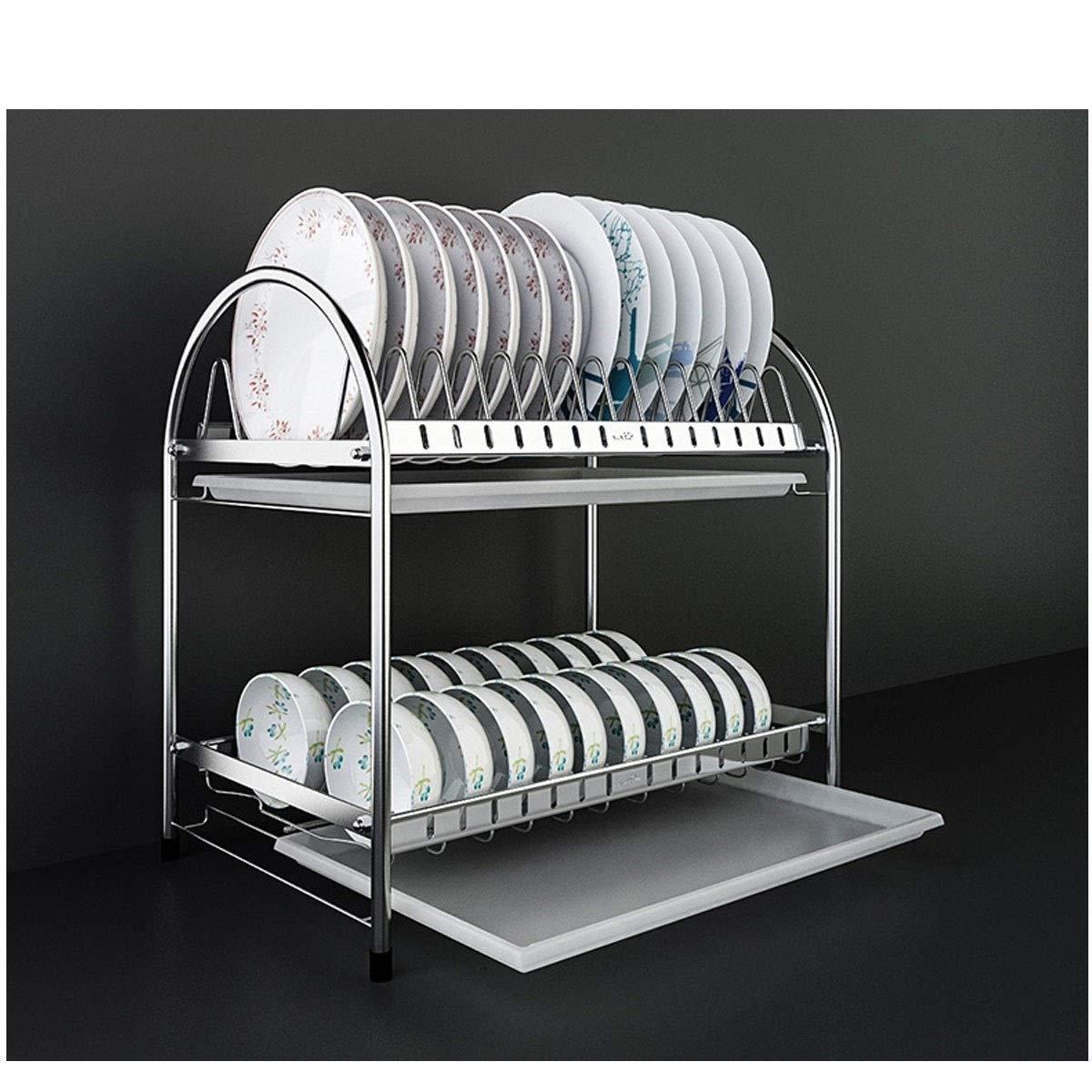 Panduo Sink shelf tableware rack Kitchen Dish Rack, Stainless Steel Dish Rack, Household Kitchen Utensils, Drying Dish Rack, Storage Rack (Size : 4)