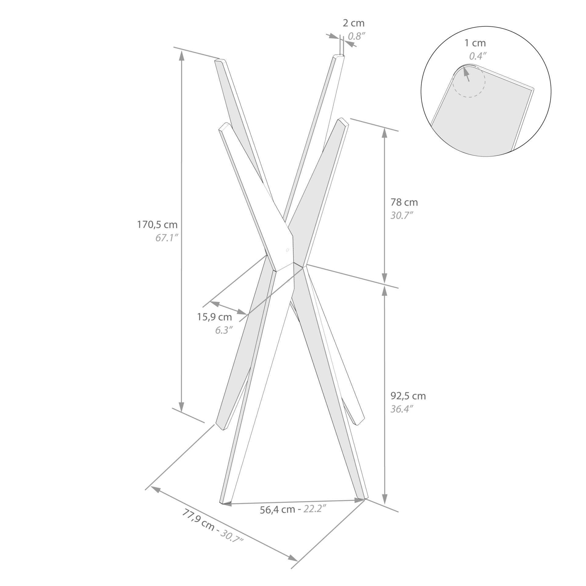 Mobili Fiver Mobili Fiver, Coat stand, Emma Ashwood White, 31.5" x 31.5" x 67.1 ", Melamine-finished, Coat Rack for Bedroom, Corridor, Entrance, Italian Furniture