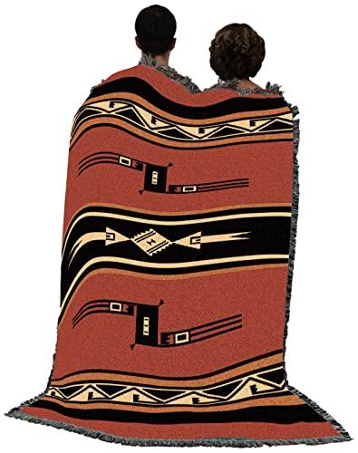 Pure Country Weavers Pure Country Weavers Mesquite Earth Blanket - Southwest Native American Inspired - Gift Tapestry Throw Woven from Cotton - Made in The USA (72x54)