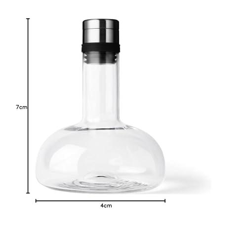 Menu MENU Wine Breather for Red Wine, High-End Quality Glass Decanter, Original Scandinavian Designer Carafe with Built In Functional Aeator, Wine Accessory for Serving and Decanting (Clear-Silver)