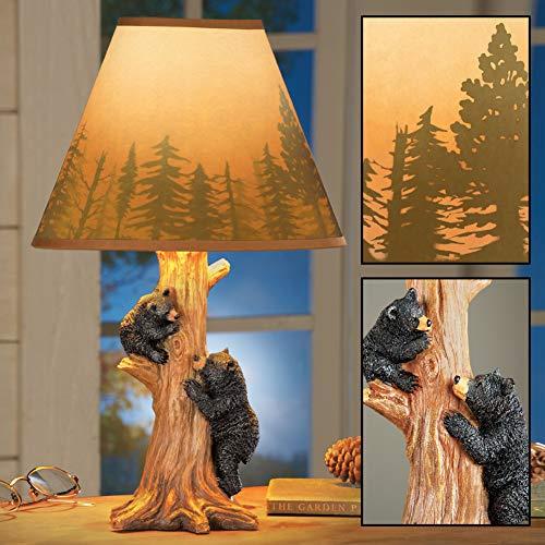 Collections Etc Collections Etc Rustic Climbing Bear Family Northwoods Lamp,14 3/4" H
