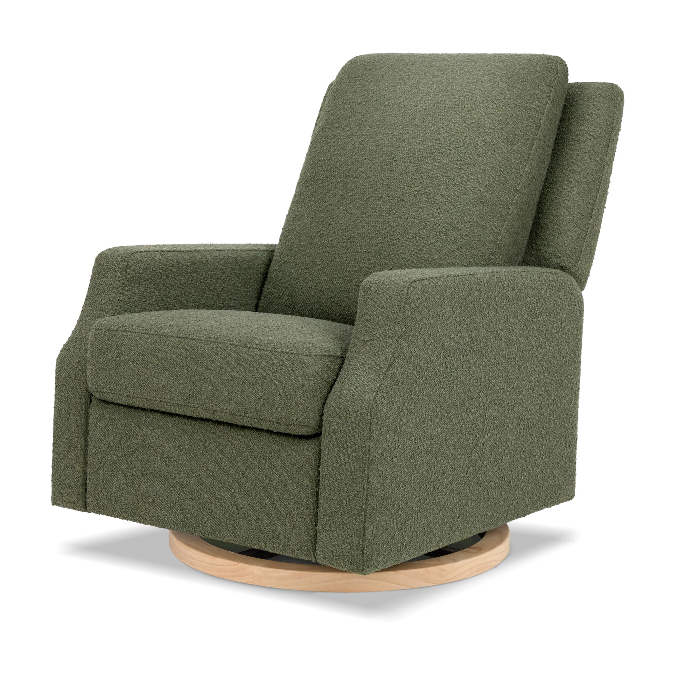 NAMESAKE Namesake Crewe Glider Recliner Nursery Chair - GREENGUARD Gold & Certi-PUR US Certified, Ultra Cozy 360 Swivel Rocker Recliner, Versatile Glider Rocking Chair for Nursery & Living Room - Olive Boucle