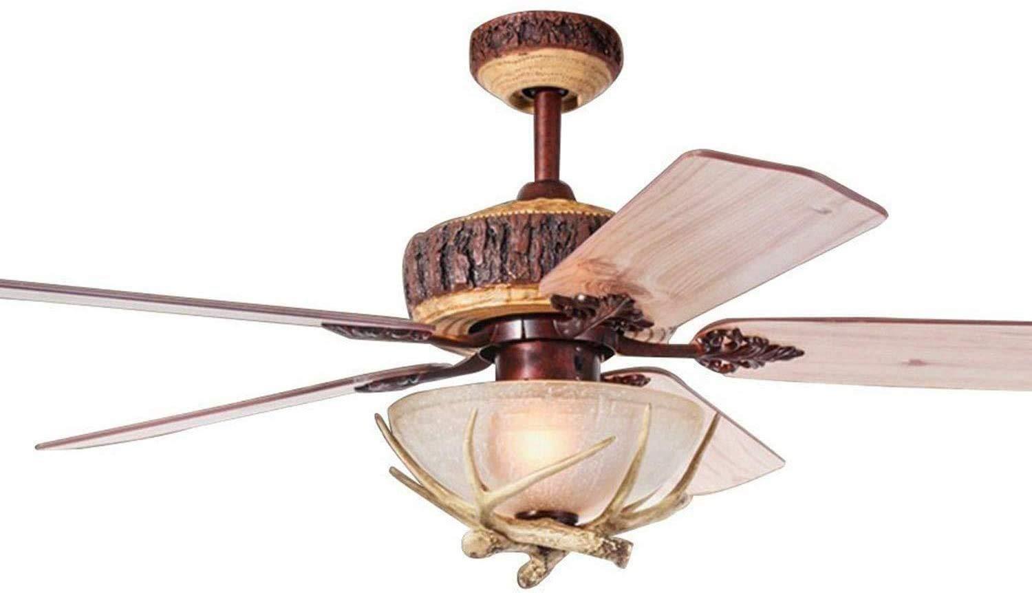 Tropwellhouse Tropwellhouse Indoor Rustic Ceiling Fan with Light and 5 Wood Blades, Modern Antler Ceiling Fan Homer Decoration for Bedroom Living Room Farmhouse Chandelider Fan with Remote of 52Inch (Bronze)