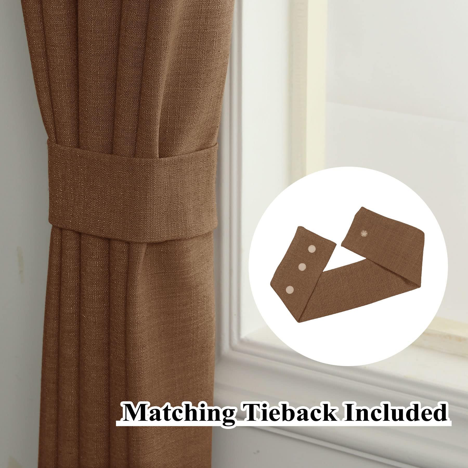Fcosie Fcosie Extra Long Extra Wide Natural Linen Curtain Panels Drapes Tall Curtains for High Living Room Grommet Draperies Room Darkening Window Treatment, 100" Wide x 240" Long, Orange Copper, 1 Panel