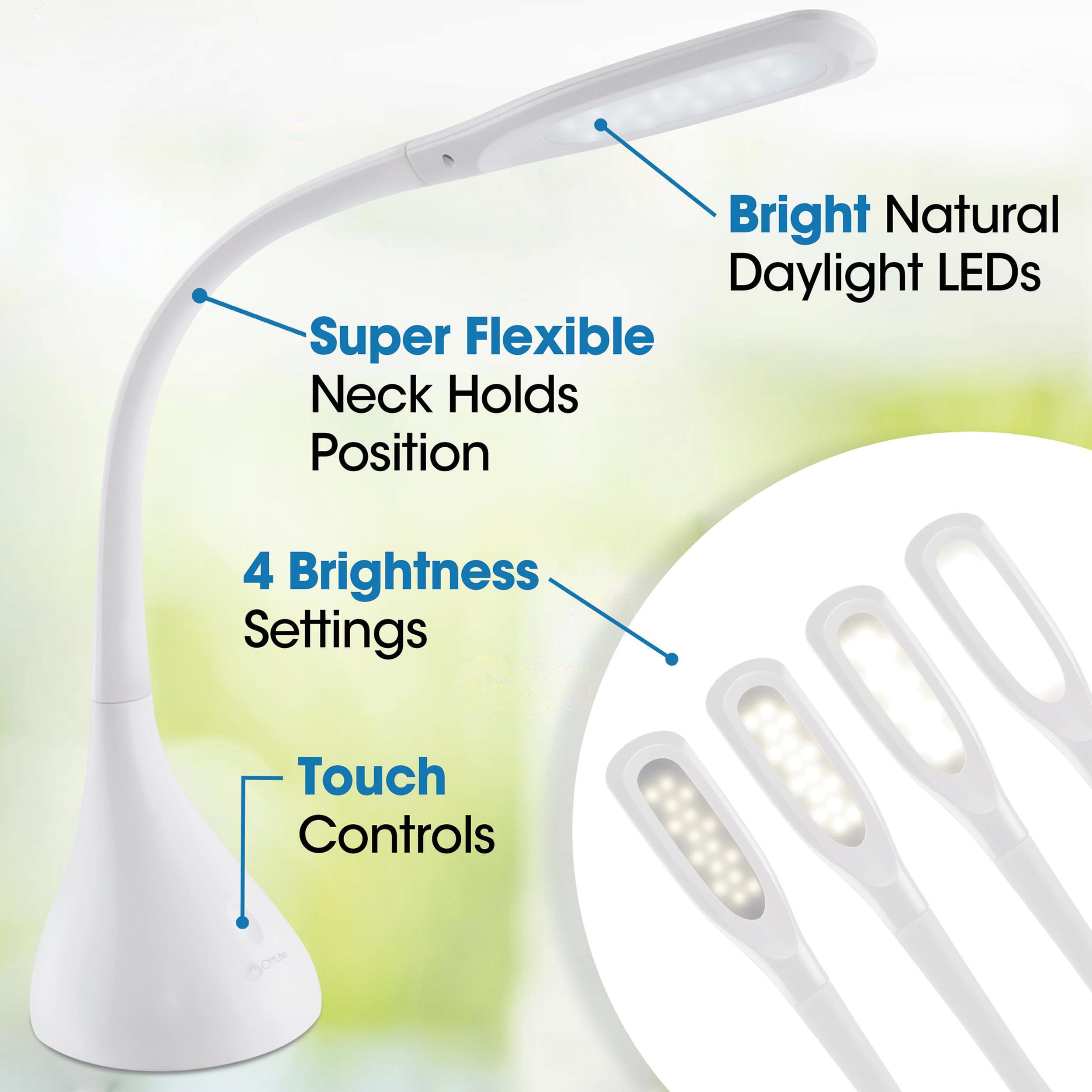 OttLite OttLite Creative Curves LED Desk Lamp with Adjustable Neck - Dimmable with 4 Brightness Settings & Energy Efficient Natural Daylight LEDs for Home Office, Computer Desk, & Dorms