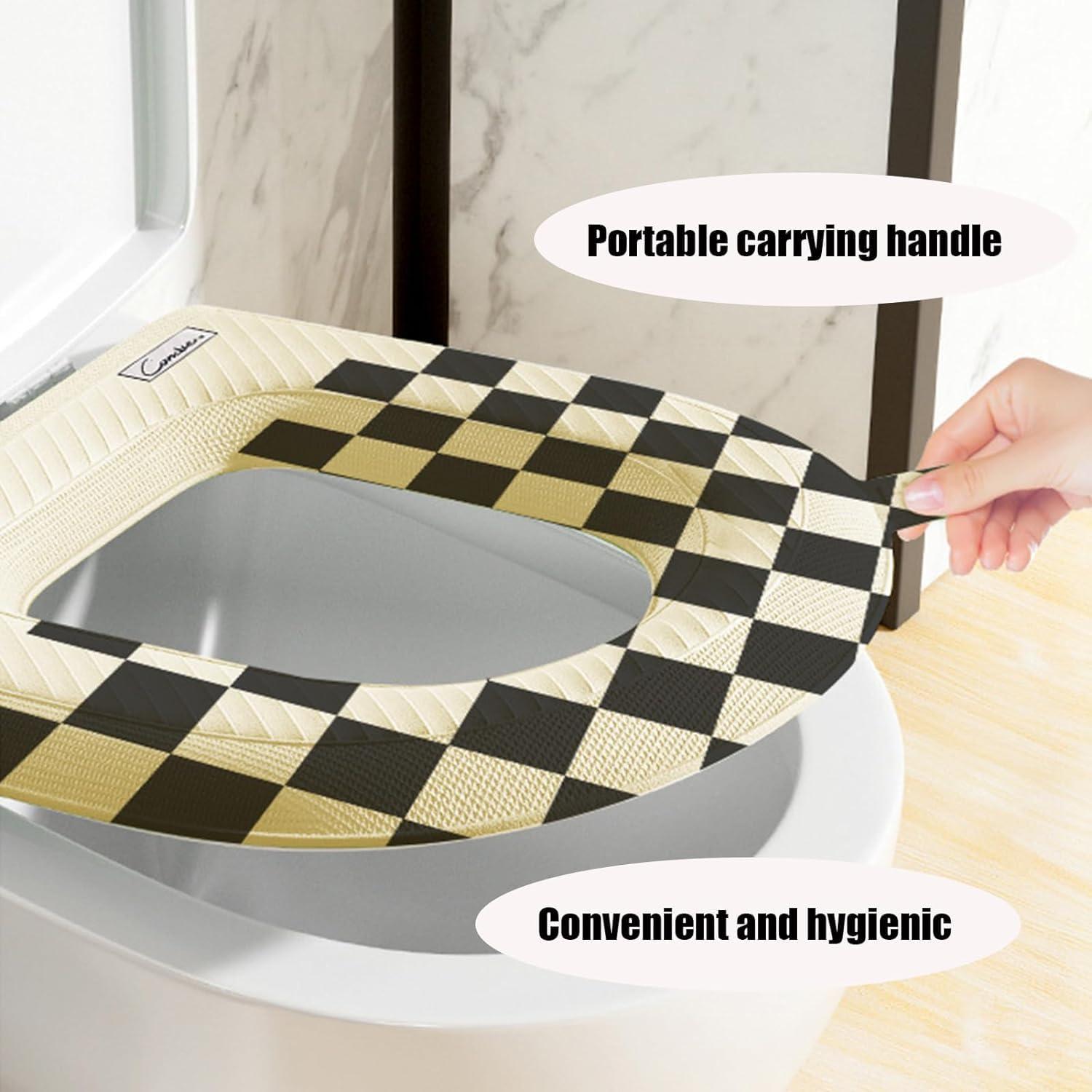 Wcxixo Toilet Seat Warmer Pads, Washable Toilet Seat Cover, Skin-Friendly EVA Soft Washable Pad with Handle