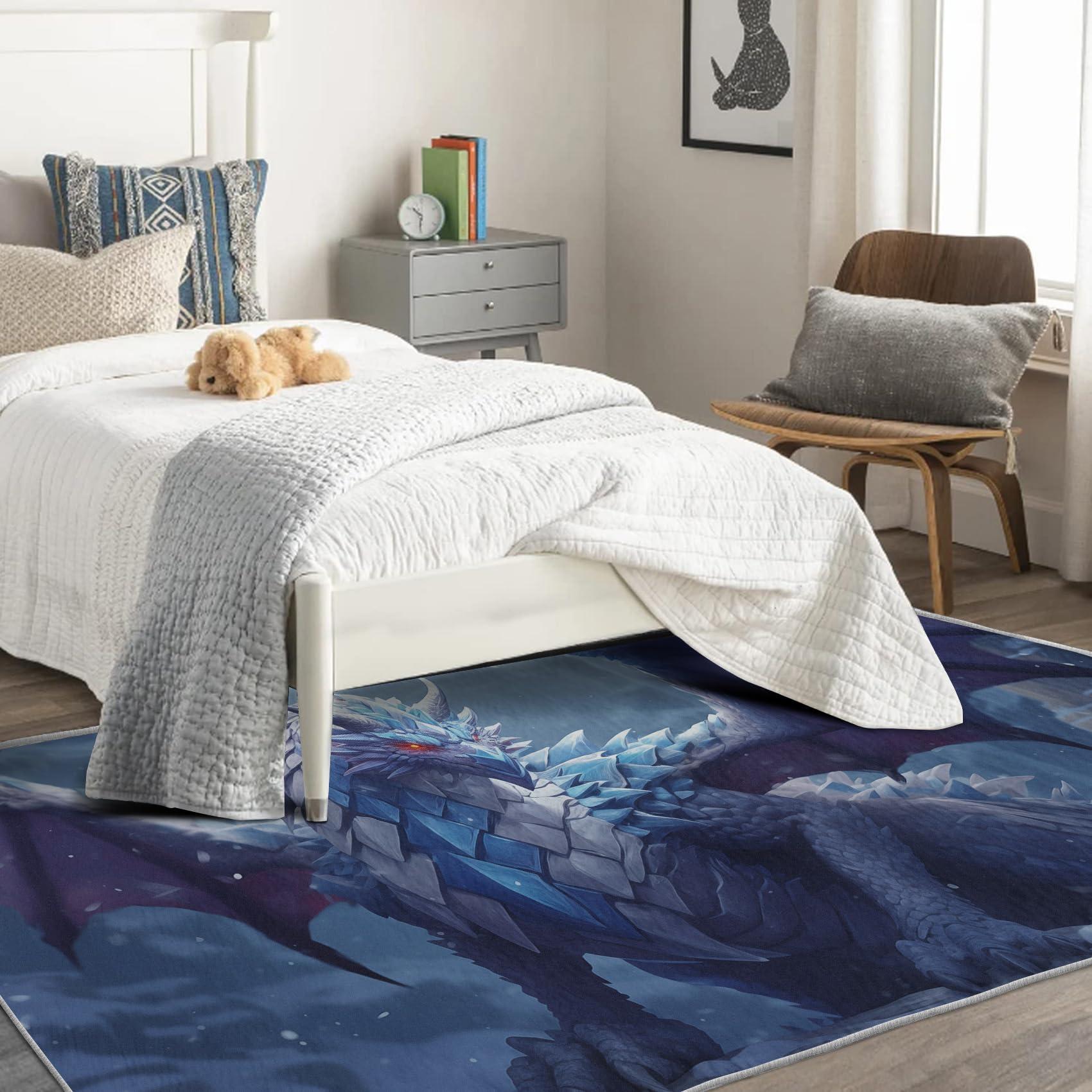 TANTANICAL TANTANICAL Dragon Rug 4x6, Fantasy Rugs for Bedroom Living Room, Mythical Creature Area Rug, Dragon Decor, Indoor Floor Carpet, Washable-Non-Slip-Stain-Resistant