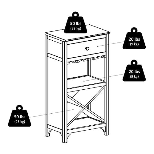 Winsome Winsome Ancona X Shelf Modular Wine Cabinet With 1-Drawer, Glass Rack, Dark Espresso (92745)