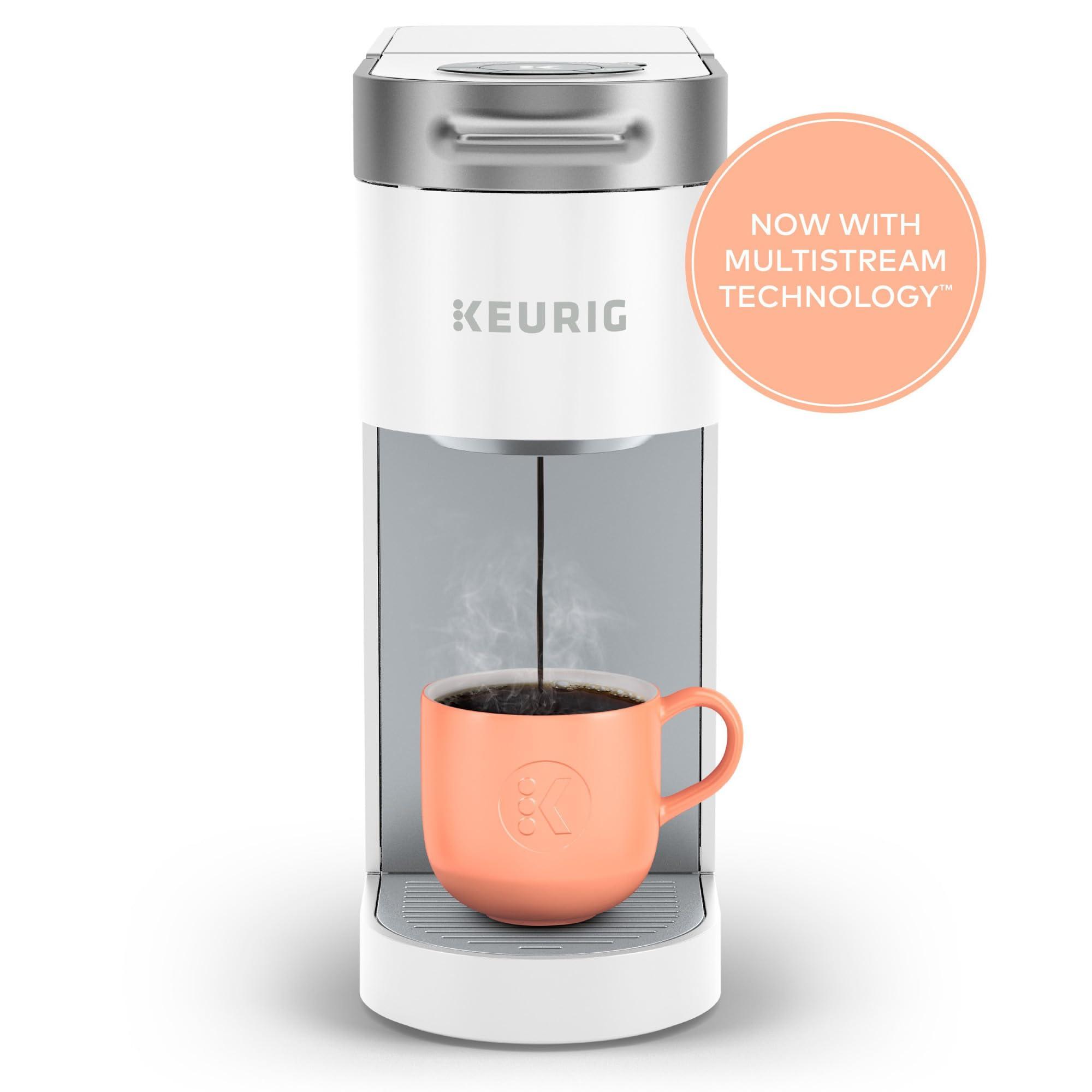 Keurig Keurig K-Slim Single Serve K-Cup Pod Coffee Maker, Multistream Technology, 3 Brew Sizes, Slim and Sleek Design, 46oz Removable Reservoir, White
