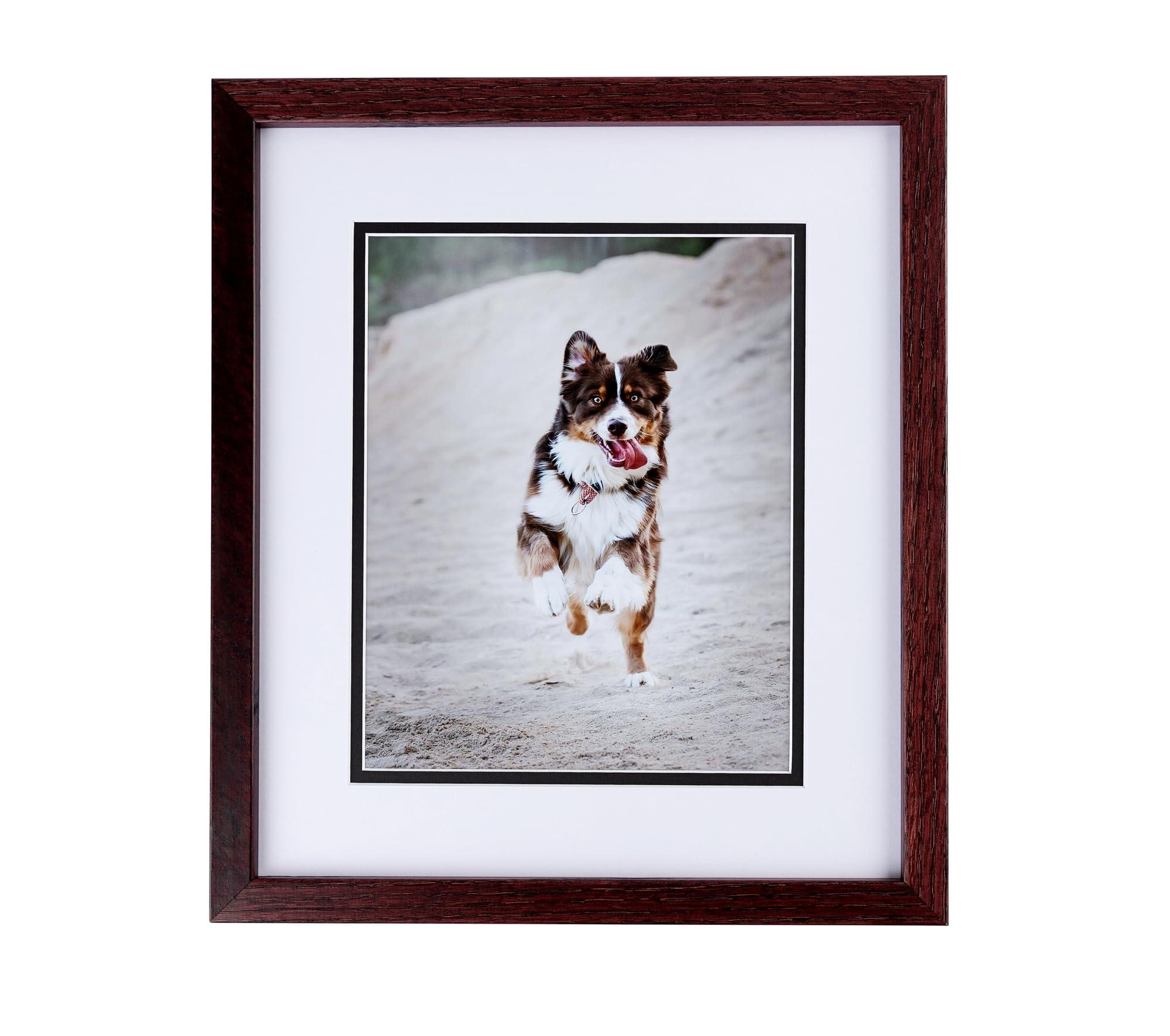 ArtToFrames ArtToFrames 9x9 inch Cherry Stain on Red Oak Picture Frame with 2 Inch Single Blue Jay Mat, SingleMat-0066-81784-YCHY-9x9-586