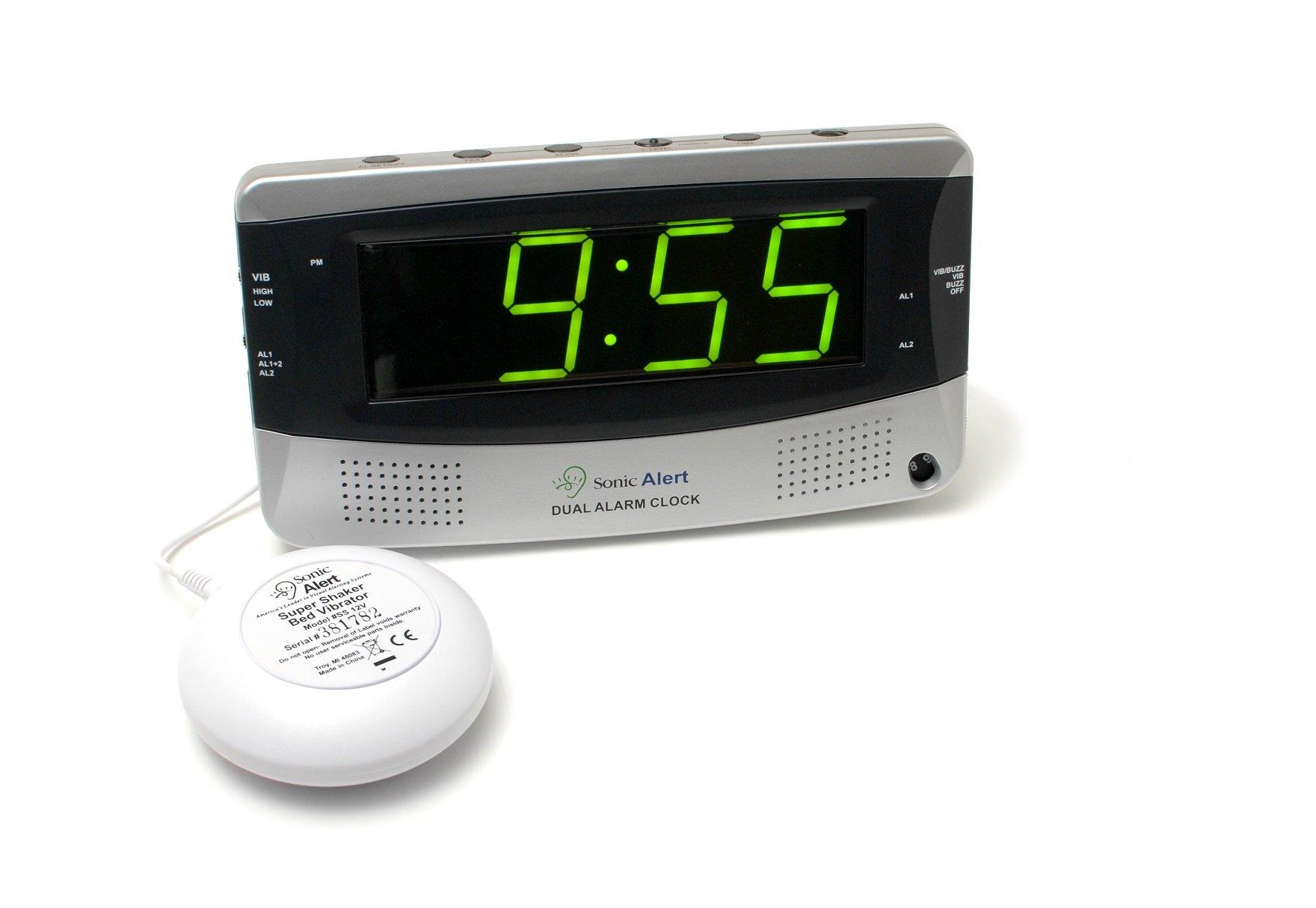 Sonic Alert Sonic Alert 0 Sonic Bomb Extra Dual Alarm Clock with Large Display-SBD375SS, Silver