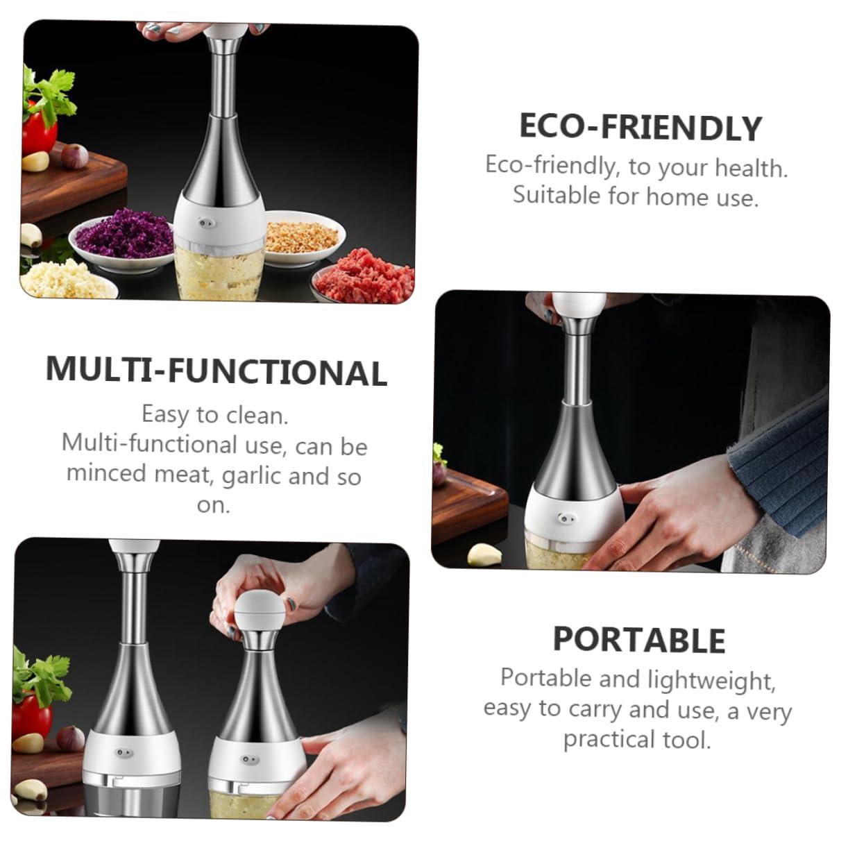 GRIRIW GRIRIW 1pc Mincer Garlic Cutter Electric Mixer Meat Crusher Handheld Mixer Babyfood Food Maker Grinder Manual Garlic Onion Mixer Electric Slicer Vegetable Cutter Ginger Pp White