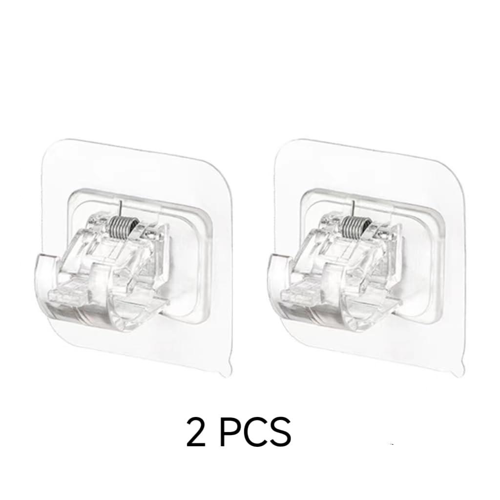 HomeLoft Basics Spring Tension Curtain Rods Short Tension Rod (White, 30" to 50"-2Pcs 2 hooks)